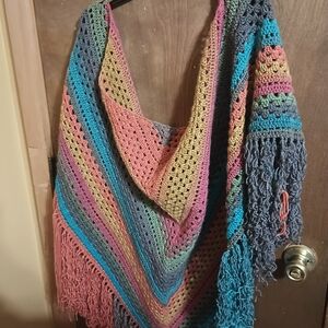 Hand Crafted Multicolor Crochet Wrap